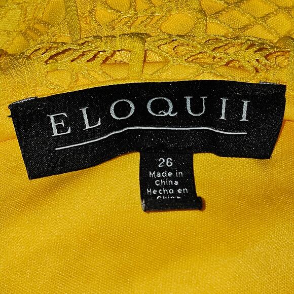 Eloquii Yellow Cutout Crochet Sleeveless Resort Midi Boho Dress Plus Size 26 - Picture 6 of 8